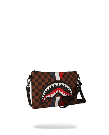Pochette Sprayground marrone machine Francaise clutch con tracolla