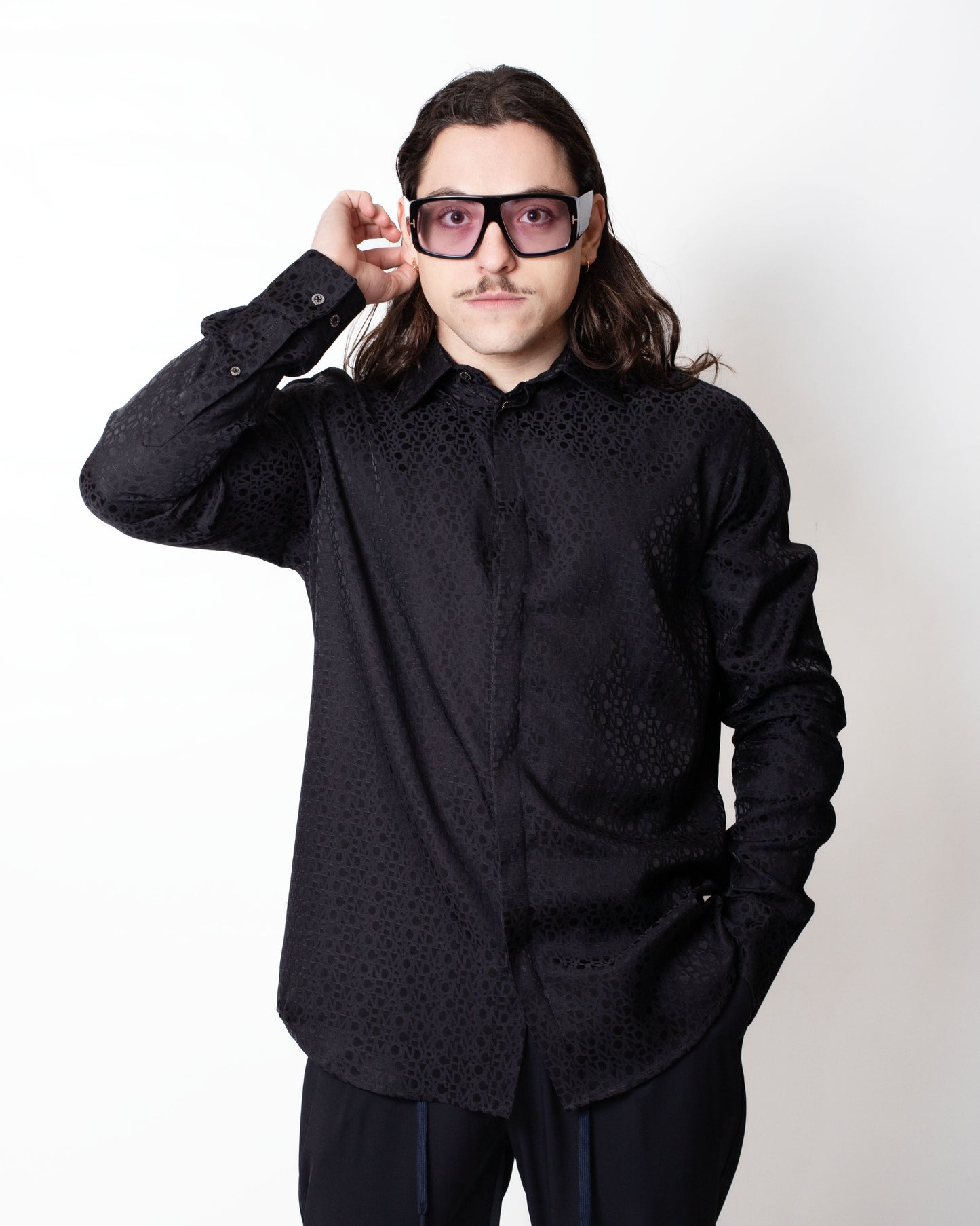 Camicia John Richmond con logo all-over uomo