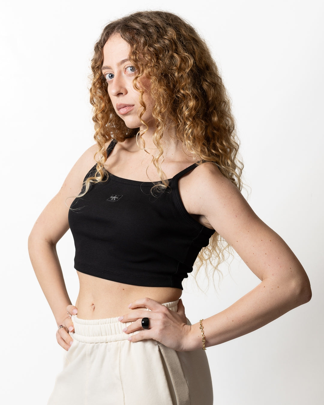 Top Calvin Klein in costina cropped donna