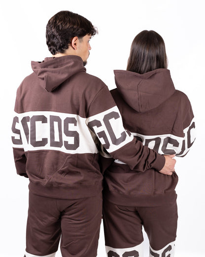 Felpa GCDS con cappuccio e maxi logo a contrasto