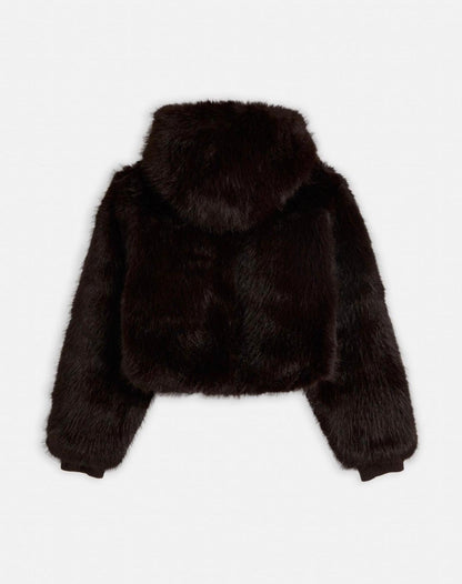 Eco pelliccia Juicy Couture con cappuccio e pompon