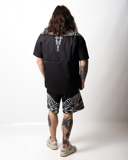 Bermuda Marcelo Burlon in popeline "Icon Wings" uomo