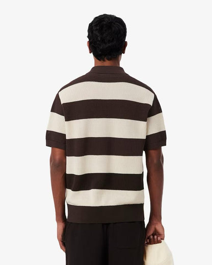 Polo Lacoste in maglia traforata uomo