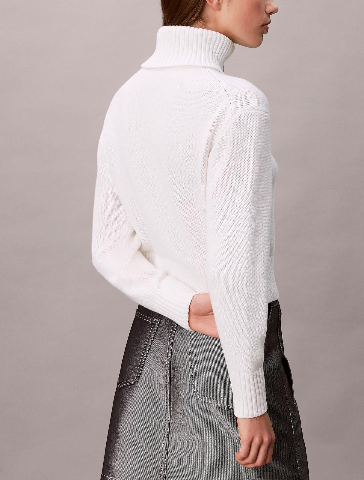 Maglia Calvin Klein dolcevita con logo in spugna donna