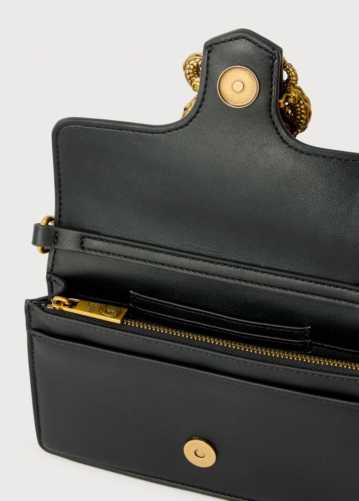 Borsa Just Cavalli a tracolla logo oro snakes donna