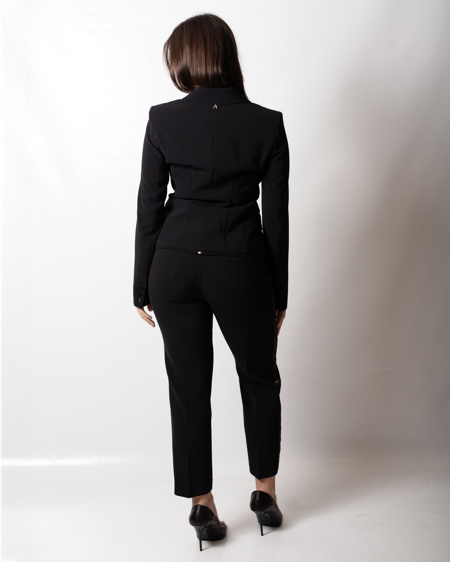 Giacca blazer Twinset Actitude doppiopetto con dettagli in raso donna