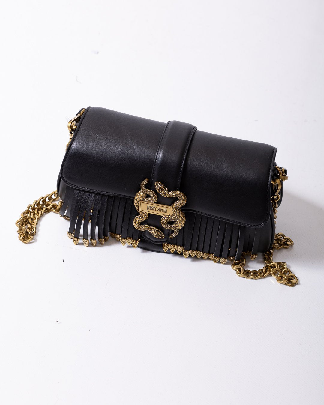 Borsa Just Cavalli in eco pelle con dettagli logo e dettagli oro