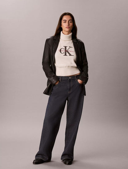 Maglia Calvin Klein Jeans con logo in velluto e ricamo
