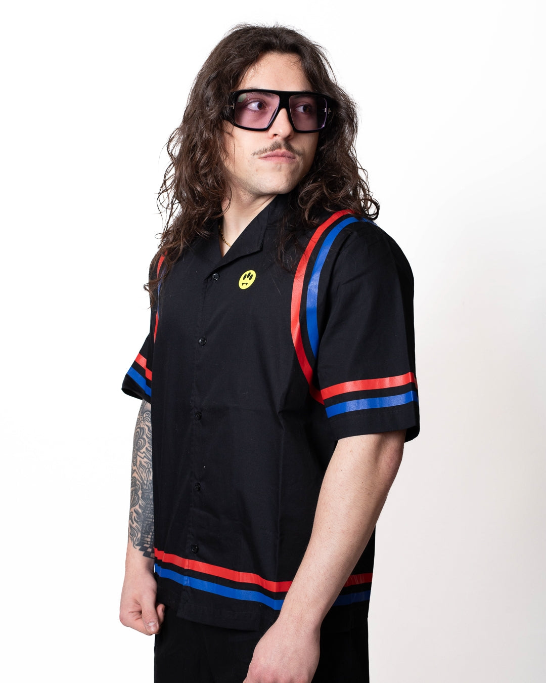 Camicia Barrow in popeline con stampe e logo