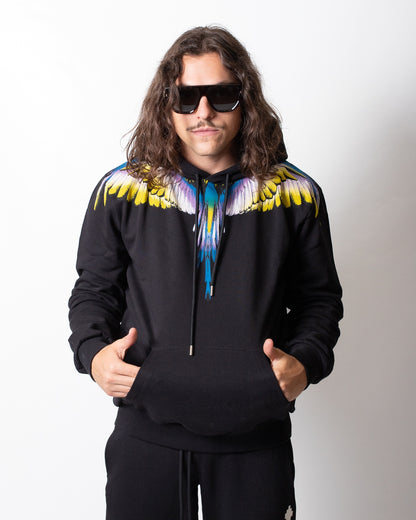 Felpa Marcelo Burlon "Wings Multicolor" con cappuccio uomo