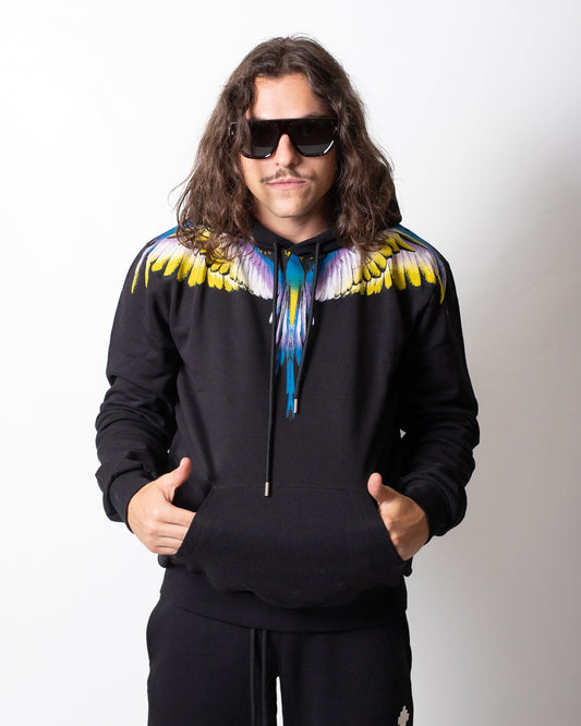 Felpa Marcelo Burlon "Wings Multicolor" con cappuccio uomo