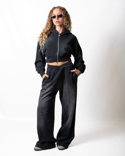 Pantalone Comme des Fuckdown in felpa con nervature e ricamo donna