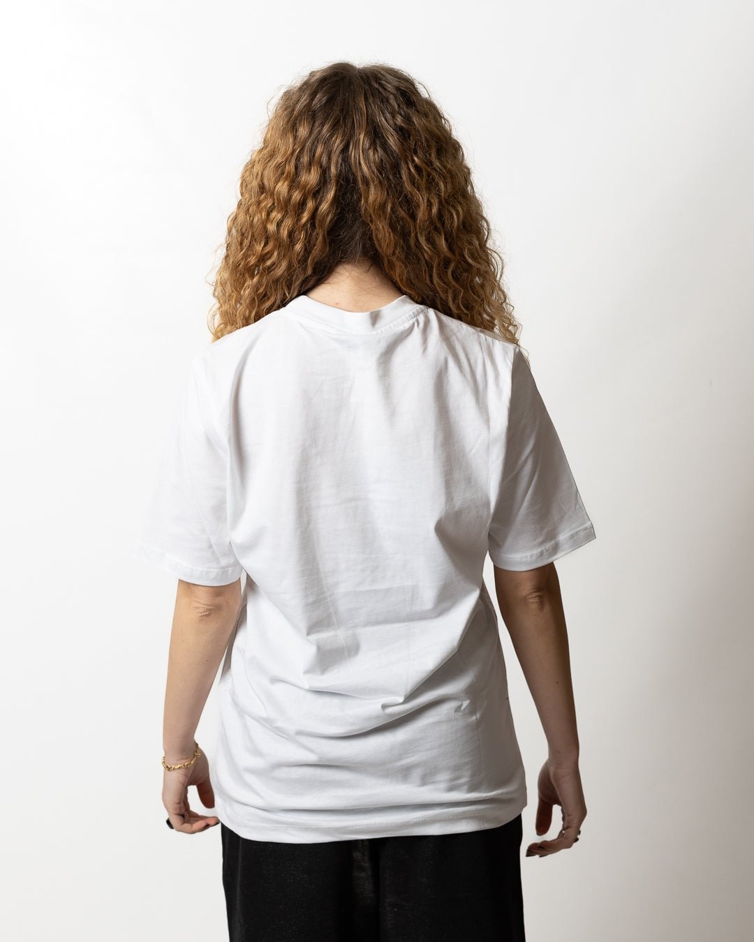 T-Shirt Disclaimer con stampa e glitter donna