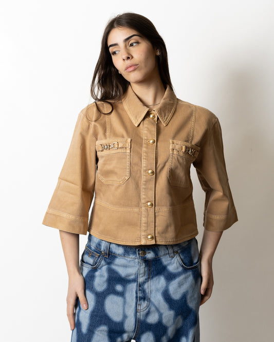 Giubbotto Nenette in jeans cropped donna