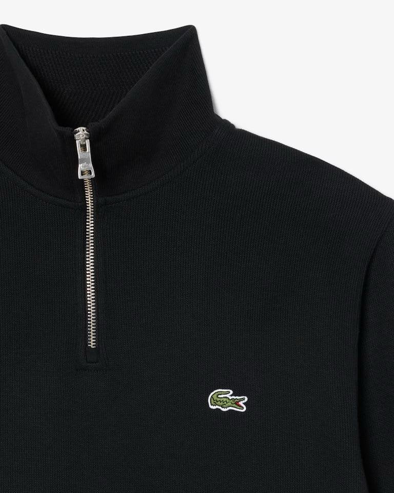 Felpa Lacoste mezza zip con logo ricamato