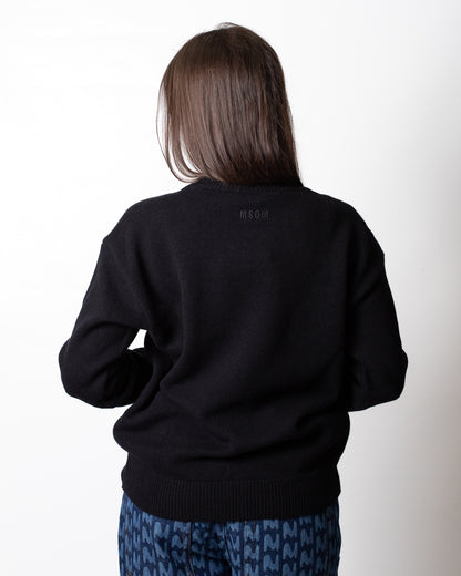 Maglia MSGM girocollo in misto lana con logo monogram