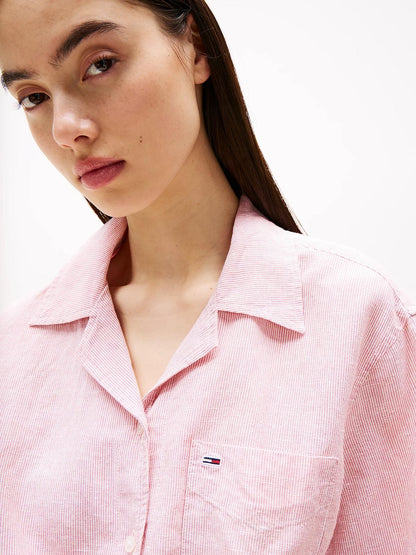 Camicia Tommy Jeans a strisce con fiocco donna