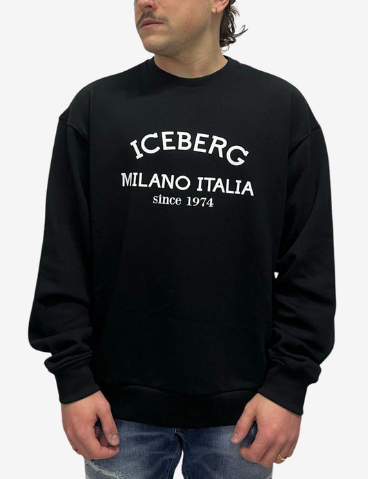 Felpa girocollo Iceberg con logo Istituzionale stampato uomo