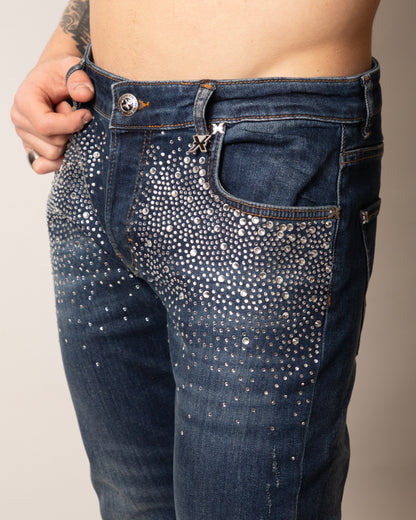 Jeans Richmond X slim con strass uomo