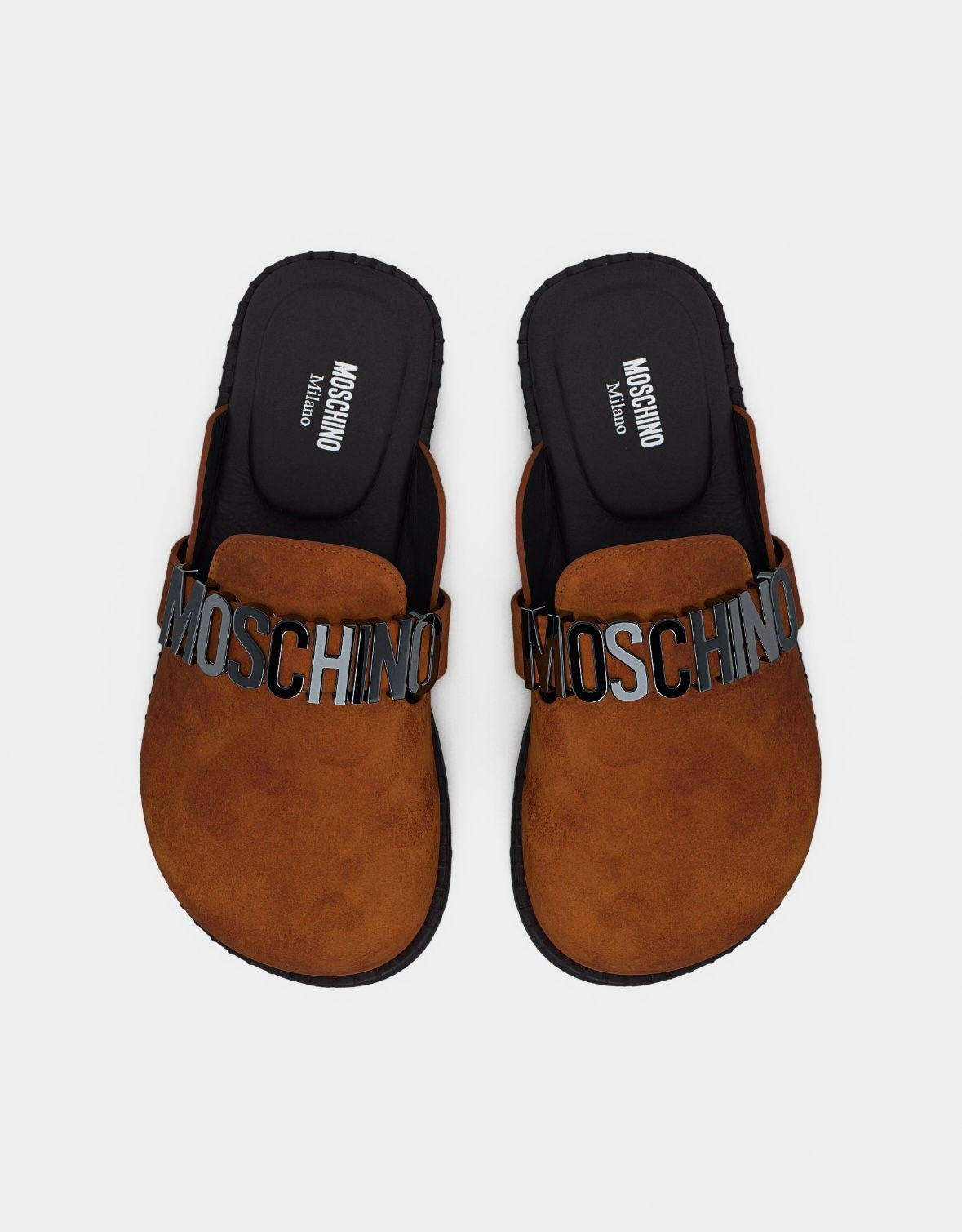 Sandalo Moschino in pelle scamosciata uomo