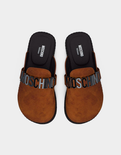 Sandalo Moschino in pelle scamosciata uomo