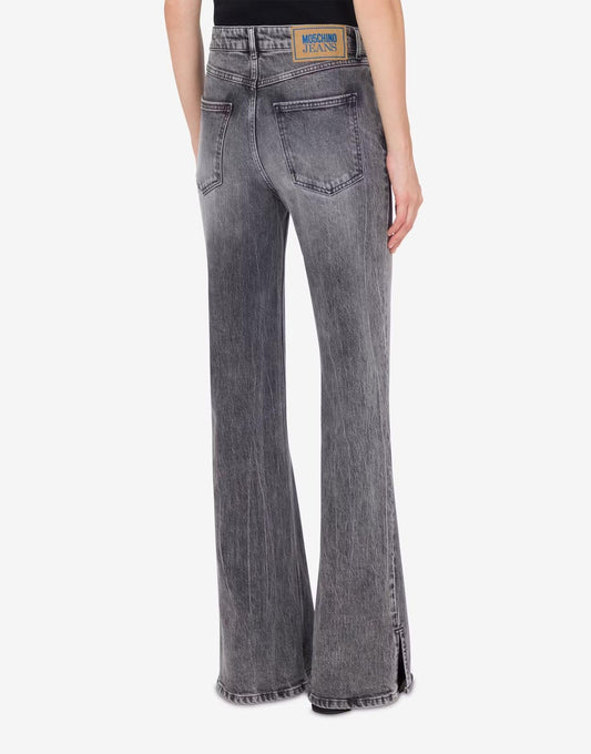 Jeans Moschino Jeans a zampa con patch donna