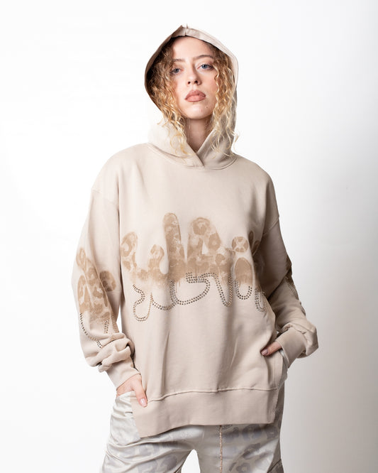 Felpa Disclaimer con logo animalier e strass donna