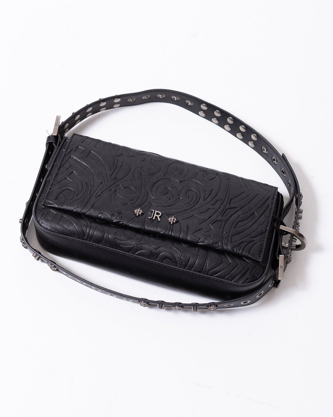 Borsa John Richmond texture in rilievo con borchie e logo