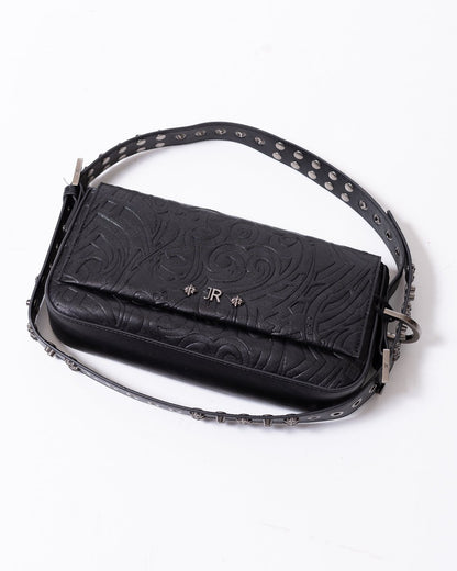 Borsa John Richmond texture in rilievo con borchie e logo