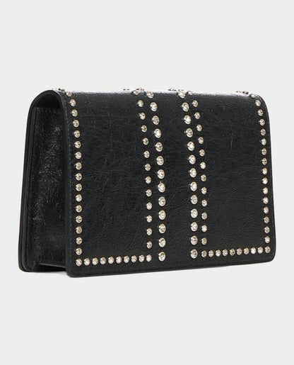 Borsa John Richmond shoulder bag in vera pelle con strass donna