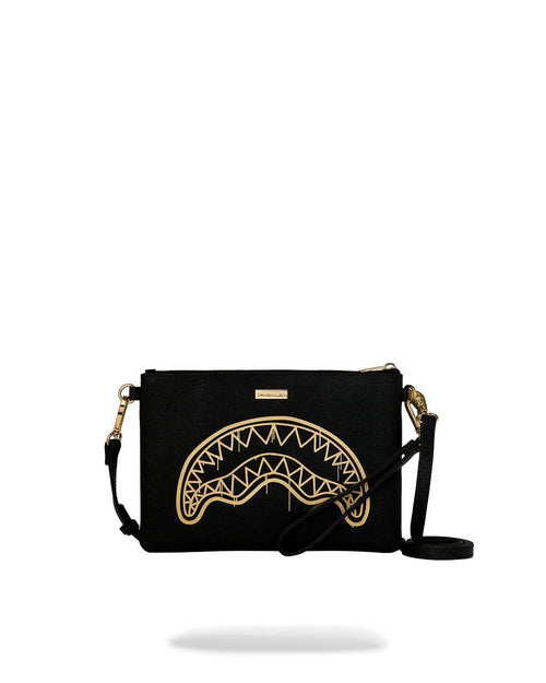 Pochette Sprayground nero "That gold drap crossover" clutch con tracolla