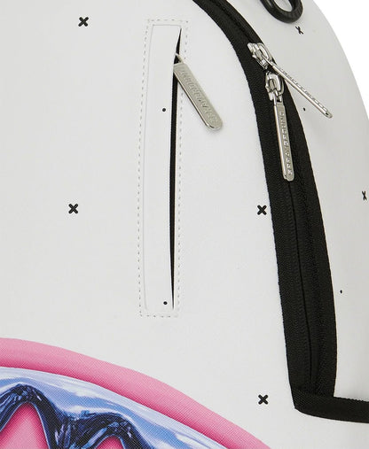 Zaino Sprayground bianco SHARK CENTRAL LIQUID CHROME BACKPACK