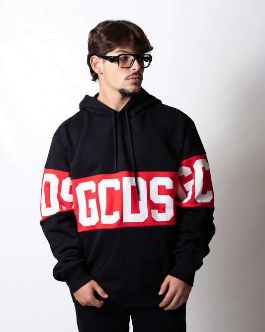 Felpa GCDS in piquet con cappuccio "Band Logo"