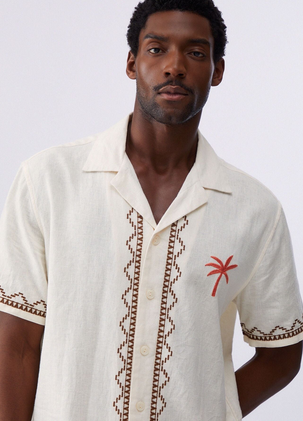 Camicia Liu Jo in misto lino ricamata uomo