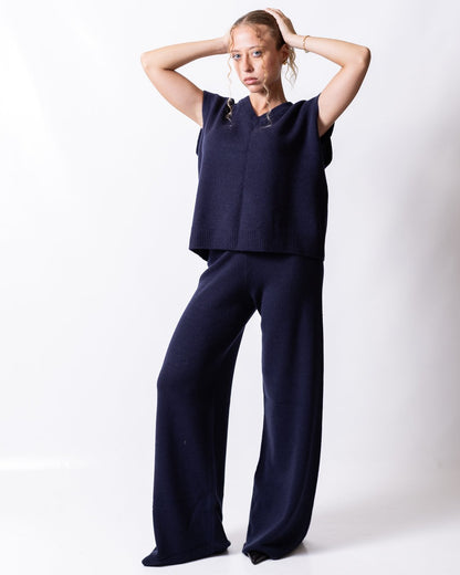 Pantalone Richmond X a palazzo in lana e cashmere 