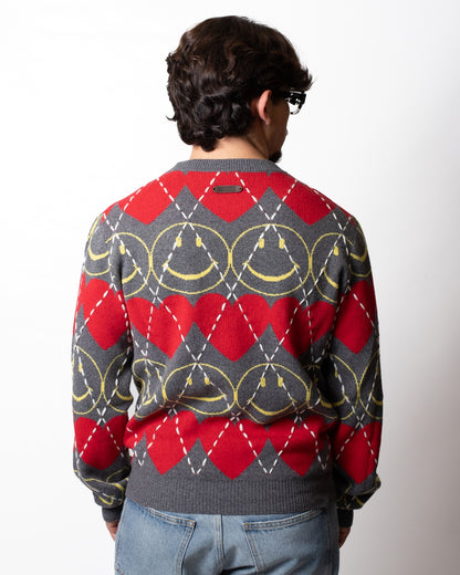 Maglia Moschino "Smiley Capsule" girocollo con ricami all-over