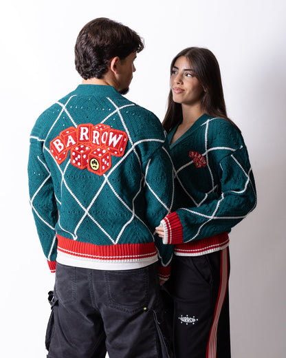 Cardigan Barrow in misto lana con patch