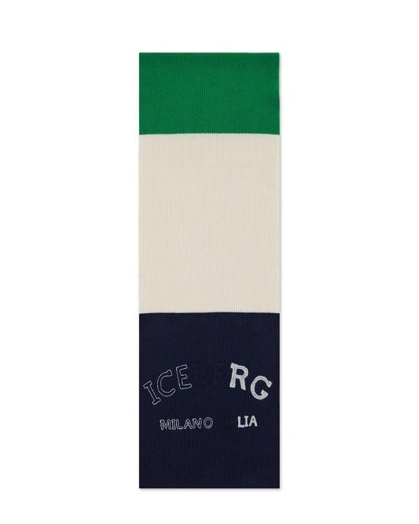 Sciarpa Iceberg in lana con logo ricamato
