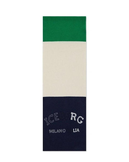 Sciarpa Iceberg in lana con logo ricamato