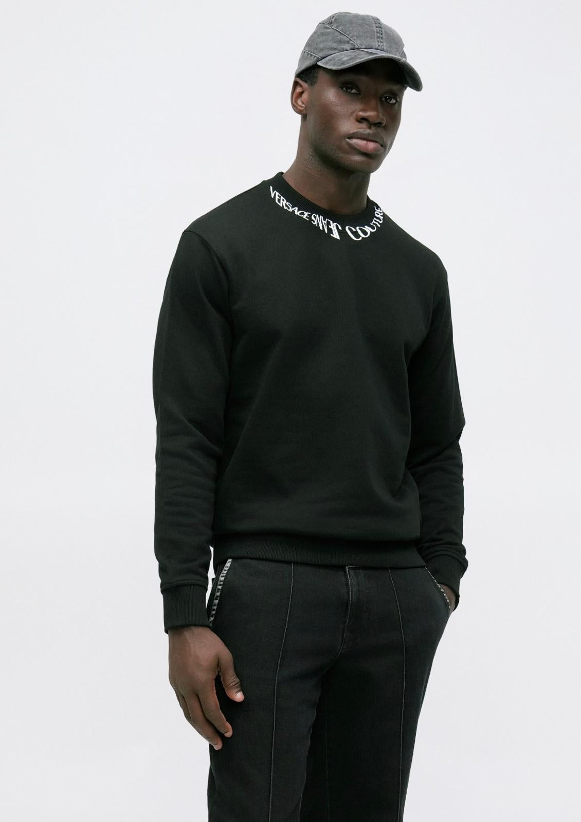 Felpa Versace Jeans Couture girocollo "Logo Liquify" uomo