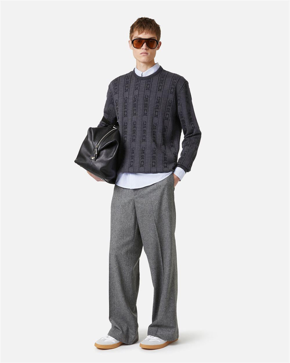 Maglia Iceberg girocollo logata jacquard all-over uomo