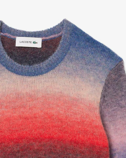 Maglia Lacoste girocollo in misto lana multicolor donna