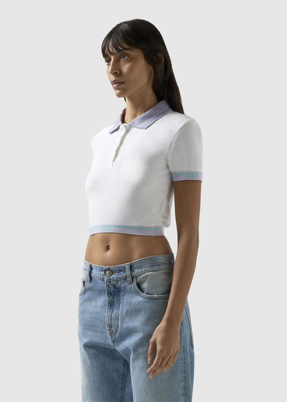 Polo GCDS Essentials cropped "Logo Tape" donna