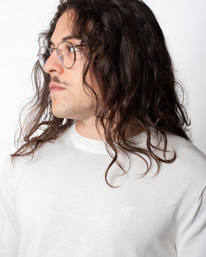 Maglia Calvin Klein girocollo con ricamo tono su tono uomo