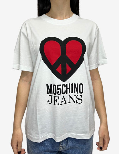 T-Shirt Moschino jeans con simbolo della pace donna