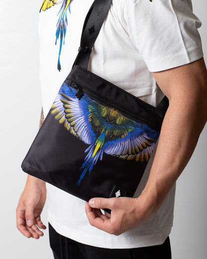 Tracolla Marcelo Burlon in nylon con logo wings colorfull