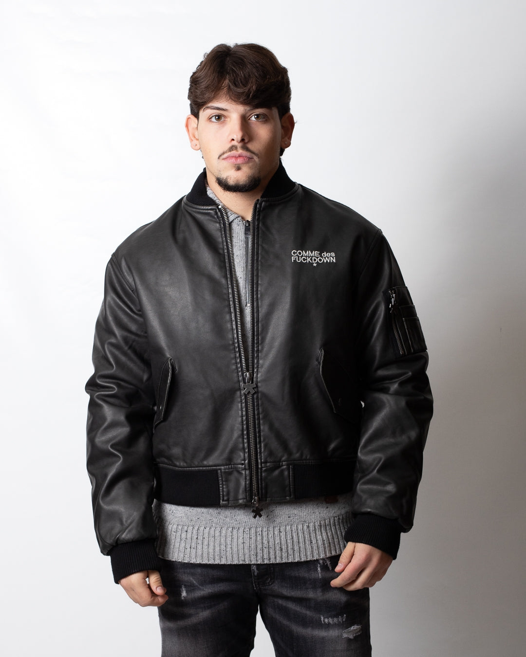 Giubbotto Comme des Fuckdown bomber in ecopelle uomo