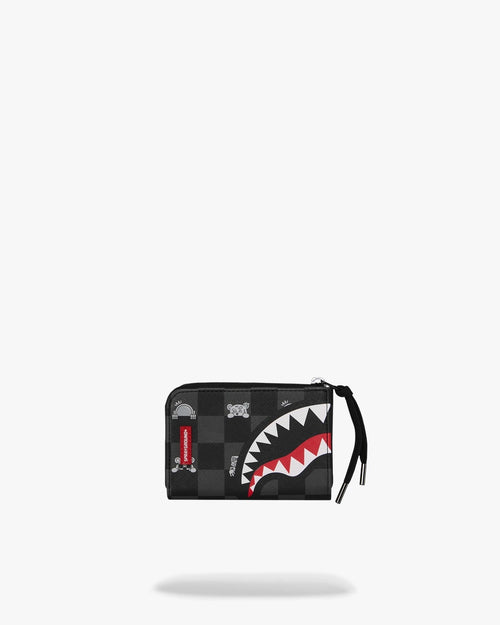 Portafoglio Sprayground nero GRAY PEEKING CHARACTER CHECK WALLET