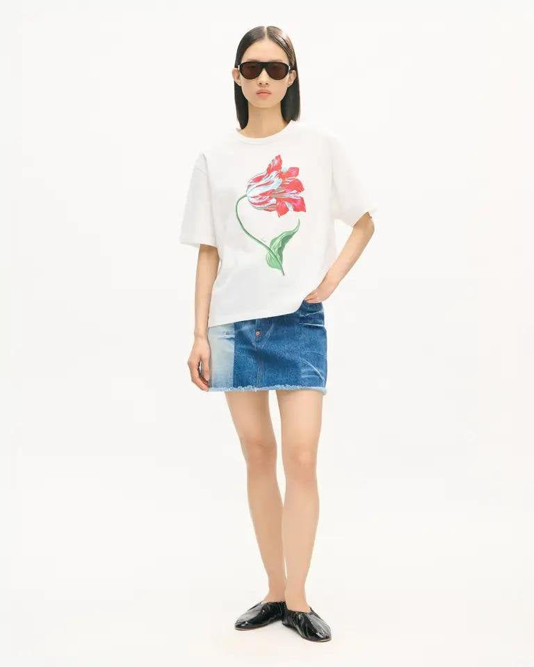 T-shirt Kenzo Paris con stampa "Tulipan" e logo