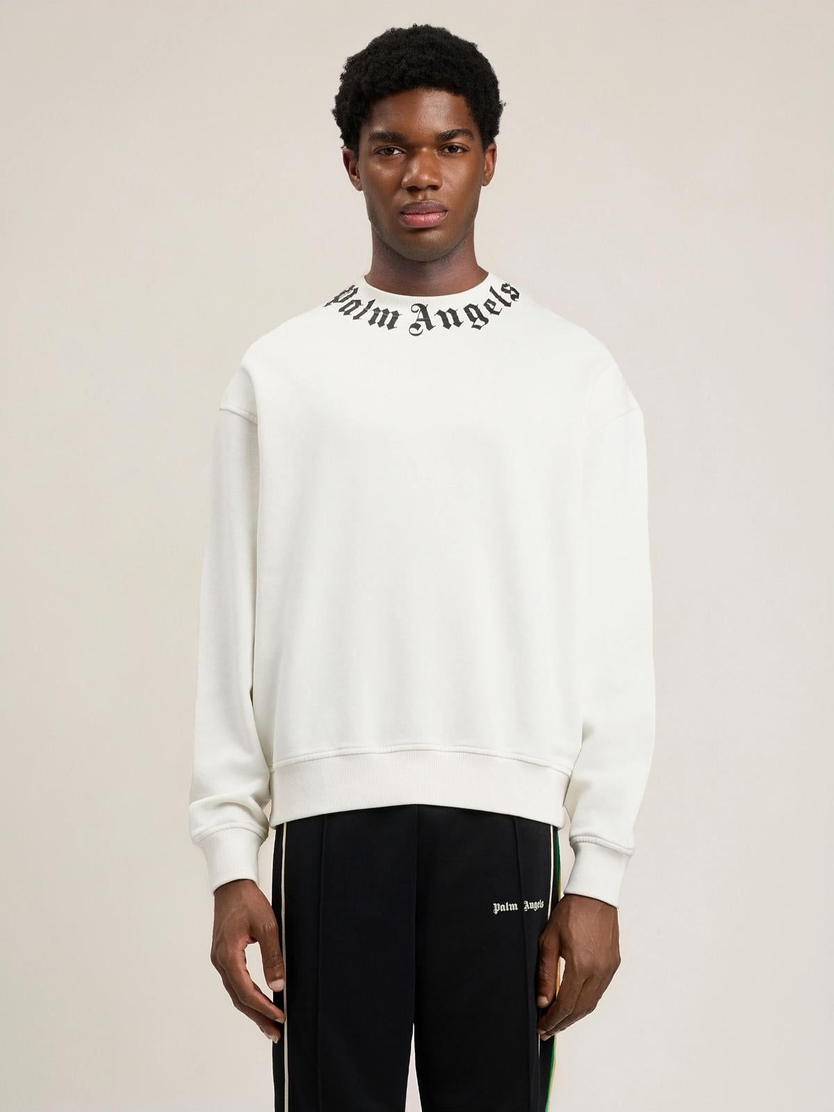 Felpa Palm Angels girocollo "Neck Logo Regular" uomo